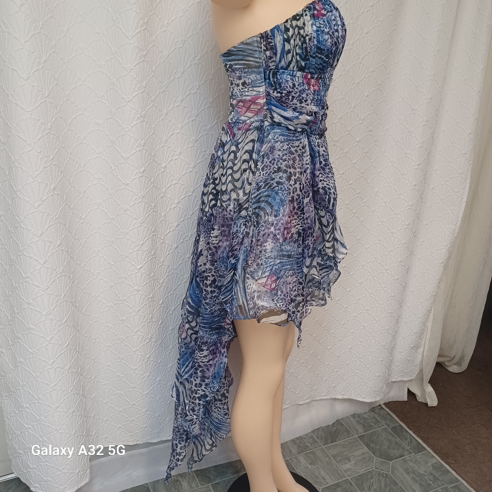 Deb Strapless Multicolor Dress Women Size L - Picture 4 of 16